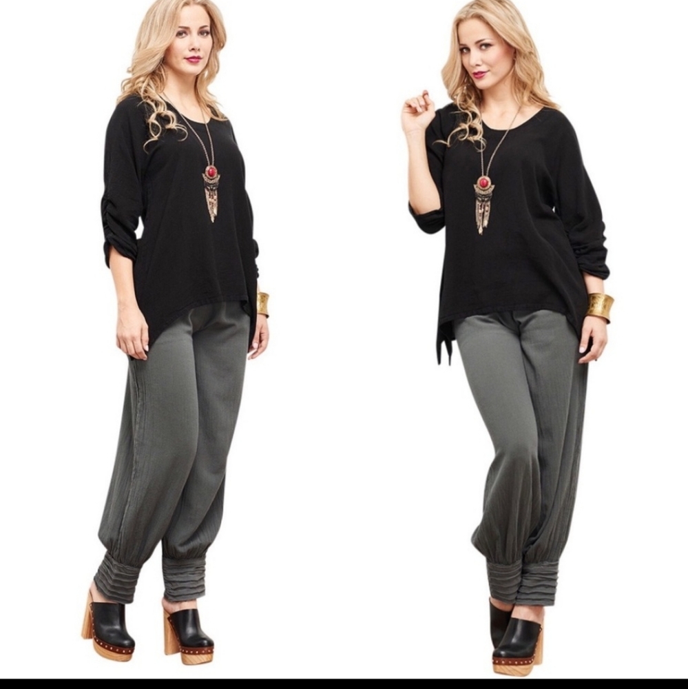 Oh My Gauze! Black Tunic Top